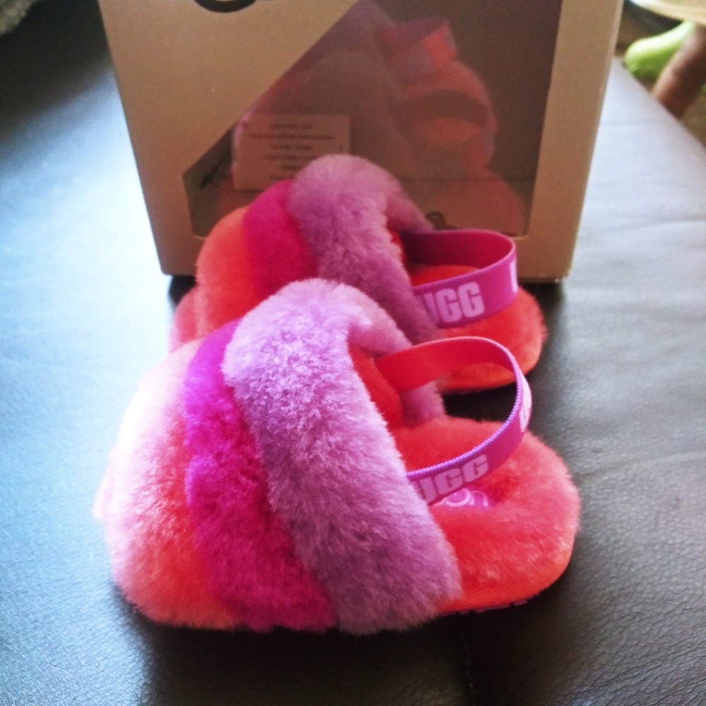 Multi-colored pink slippers